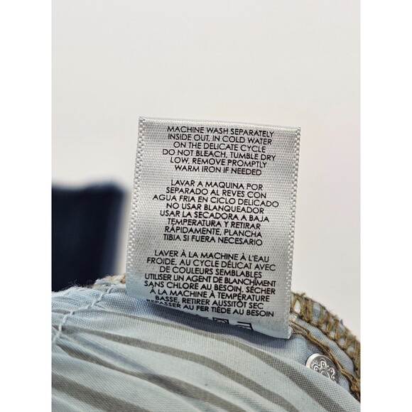 ALK Women's 2 Cabi Hi-Low Cropped Kick Back Low Rise Denim Blue Jean Ankle Pants - Picture 9 of 9